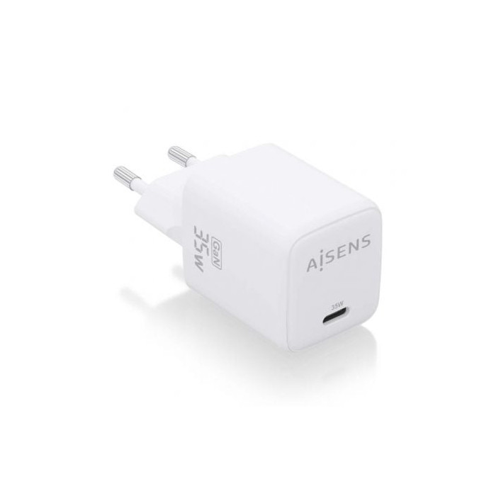 Cargador de Pared GaN Aisens ASCH-35W1P016-W/ 1xUSB Tipo-C/ 35W | Cargadores hasta 45W