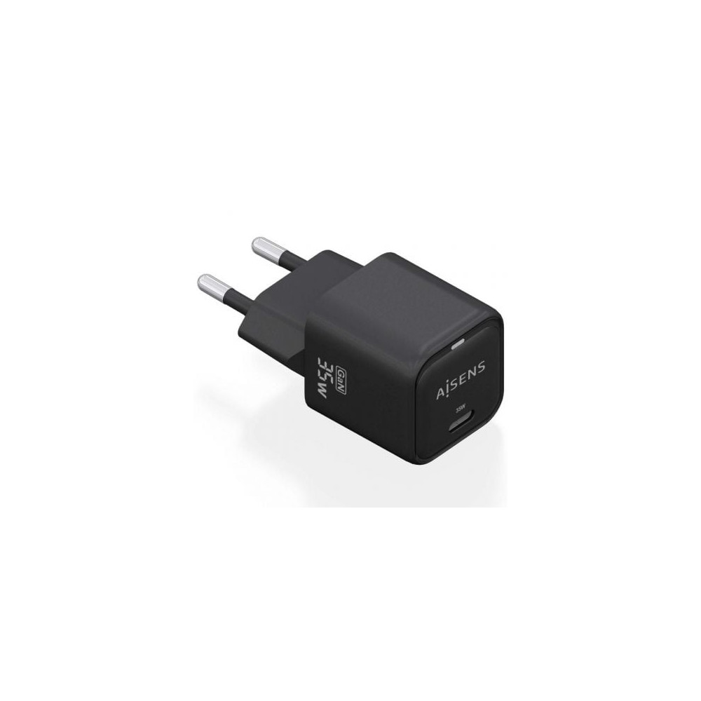 Cargador de Pared GaN Aisens ASCH-35W1P023-BK/ 1xUSB Tipo-C/ 35W | Cargadores hasta 45W