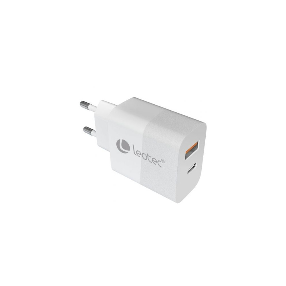 Cargador de Pared GaN Leotec LECSPH30W2W/ 1xUSB Tipo-C/ 1xUSB/ 30W | Cargadores hasta 45W