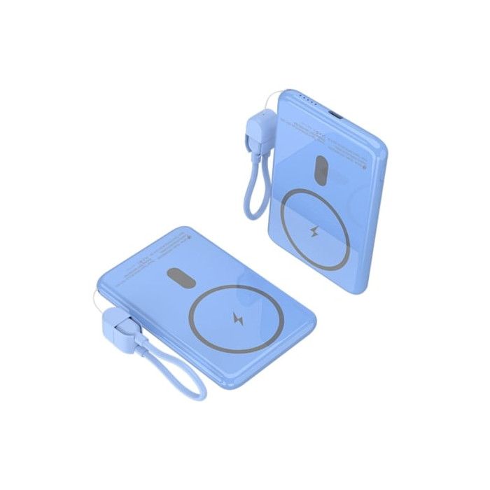 Powerbank 5000mAh Leotec LEPOWW20W5B/ 20W/ Wireless/ Azul/ Incluye Cable USB Tipo-C | Powerbanks