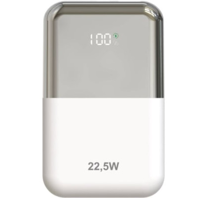 Powerbank 10000mAh Leotec LEPOW22W10WS/ 22.5W/ Blanco y Plata/ Incluye Cable USB Tipo-C | Powerbanks