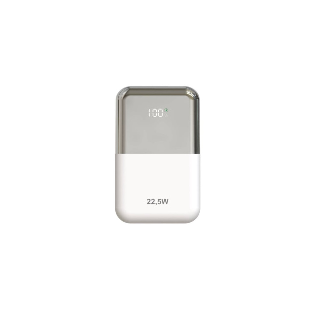 Powerbank 10000mAh Leotec LEPOW22W10WS/ 22.5W/ Blanco y Plata/ Incluye Cable USB Tipo-C | Powerbanks