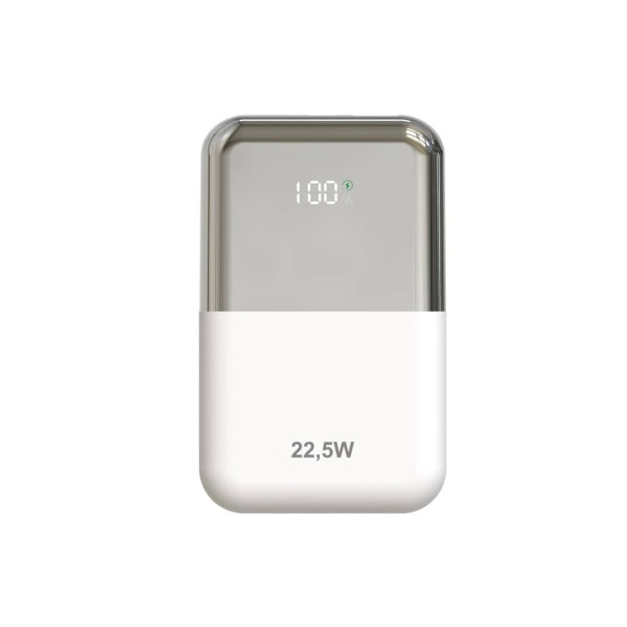 Powerbank 10000mAh Leotec LEPOW22W10WS/ 22.5W/ Blanco y Plata/ Incluye Cable USB Tipo-C | Powerbanks