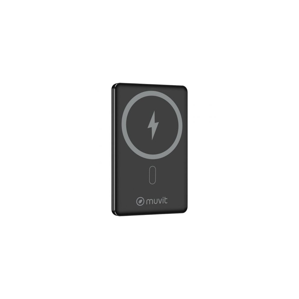 Powerbank 5000mAh Muvit For Change MCCHP0009/ 20W/ Wireless/ Negra/ Incluye Cable USB Tipo-C | Powerbanks