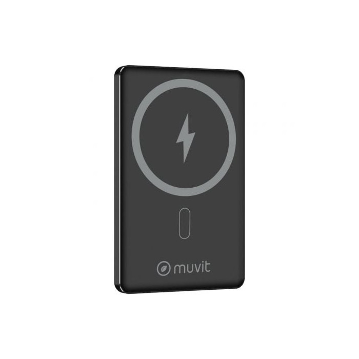 Powerbank 5000mAh Muvit For Change MCCHP0009/ 20W/ Wireless/ Negra/ Incluye Cable USB Tipo-C | Powerbanks