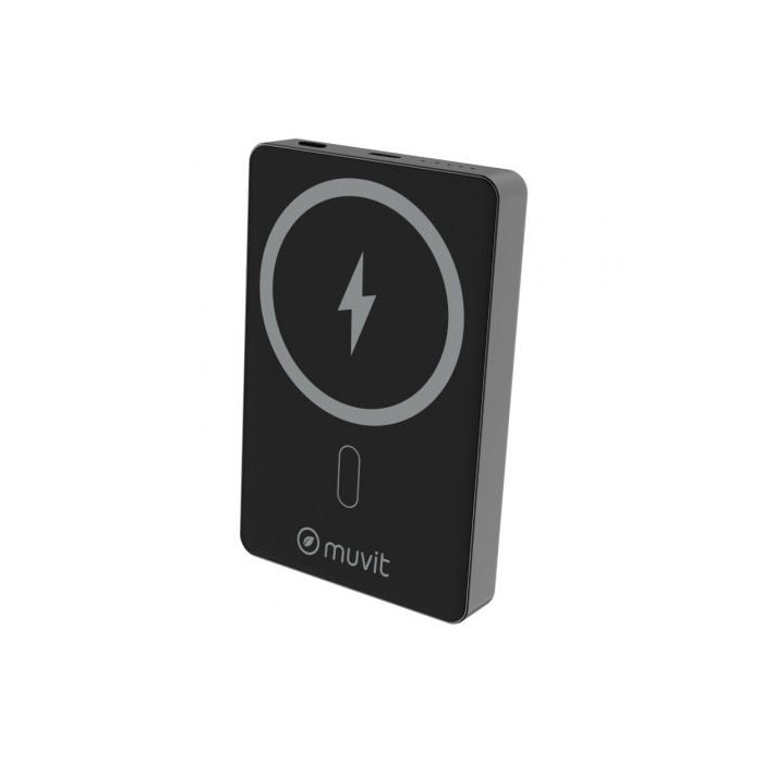 Powerbank 10000mAh Muvit For Change MCCHP0010/ 20W/ Wireless/ Negra/ Incluye Cable USB Tipo-C | Powerbanks