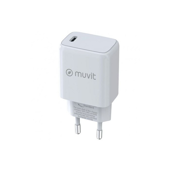 Cargador de Pared Muvit For Change MCACC0014/ 1xUSB Tipo-C/ 30W | Cargadores hasta 45W