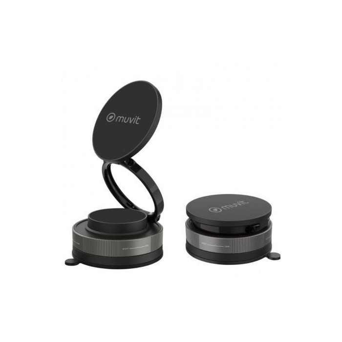Soporte de Smartphone para Coche Muvit For Change MCCHL0035/ Negro | Soportes