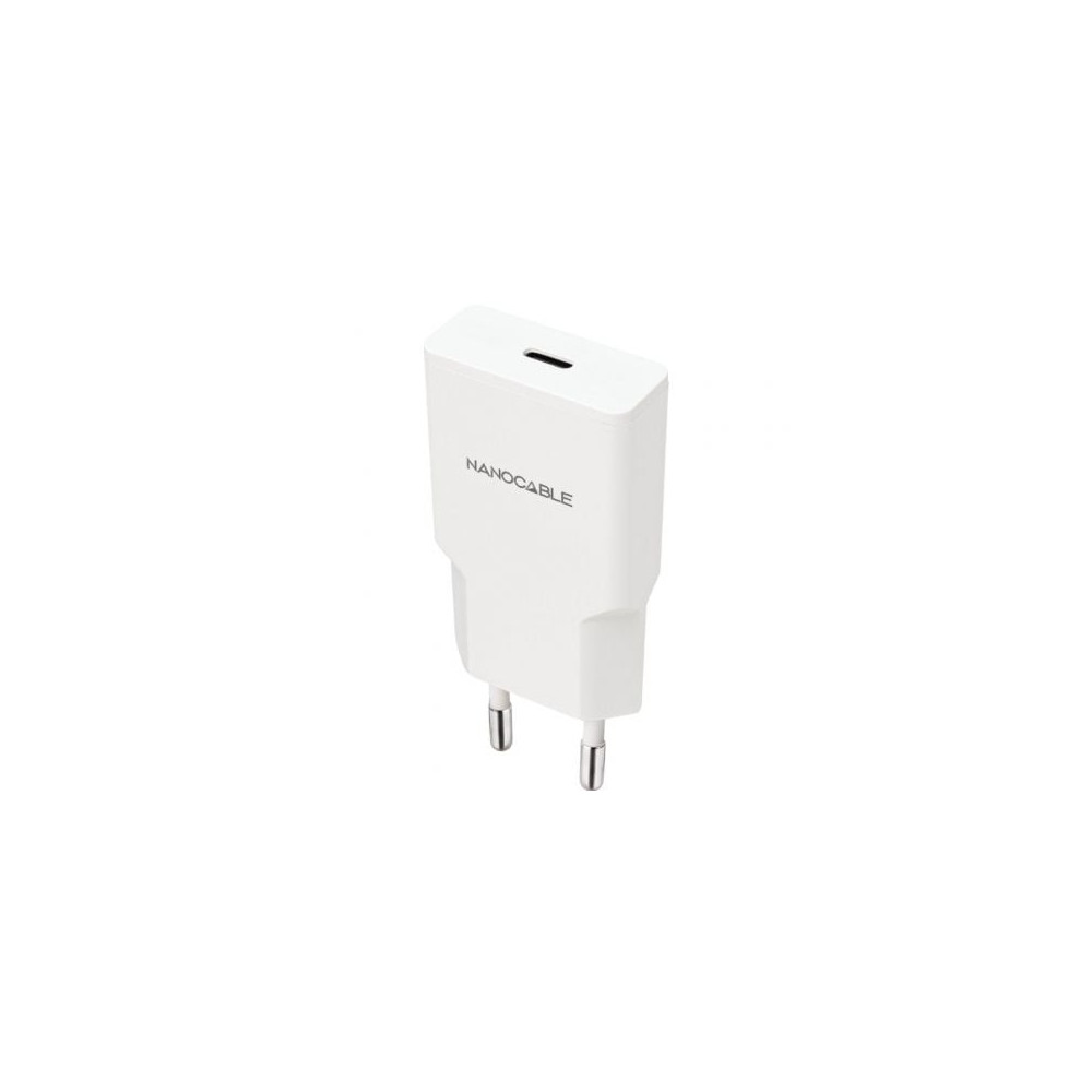 Cargador de Pared Nanocable 10.10.2021/ 1xUSB Tipo-C/ 20W/ Blanco | Cargadores hasta 45W