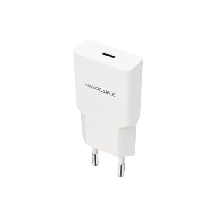 Cargador de Pared Nanocable 10.10.2021/ 1xUSB Tipo-C/ 20W/ Blanco | Cargadores hasta 45W
