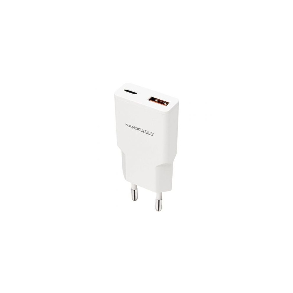 Cargador de Pared Nanocable 10.10.2028/ 1xUSB Tipo-C/ 1xUSB Macho/ 30W/ Blanco | Cargadores hasta 45W