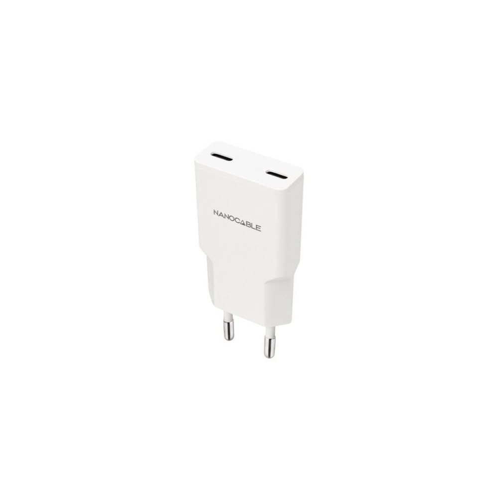 Cargador de Pared Nanocable 10.10.2029/ 2xUSB Tipo-C/ 30W/ Blanco | Cargadores hasta 45W