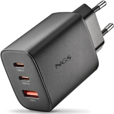 Cargador de Pared GaN NGS Era 65W/ 2xUSB Tipo-C/ 1xUSB/ 65W | Cargadores +60W