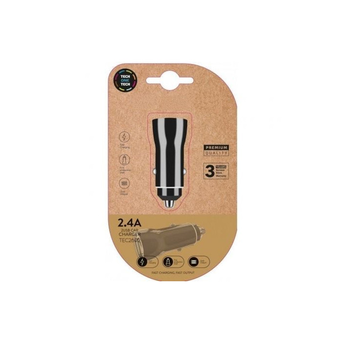Cargador de Coche Tech One Tech TEC2802/ 2xUSB/ 12W | Cargadores hasta 45W