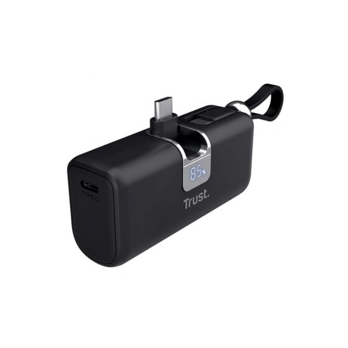 Powerbank 5000mAh Trust Pacto 26104/ 18W/ Negra | Powerbanks