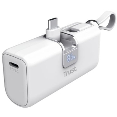 Powerbank 5000mAh Trust Pacto 26105/ 18W/ Blanca | Powerbanks