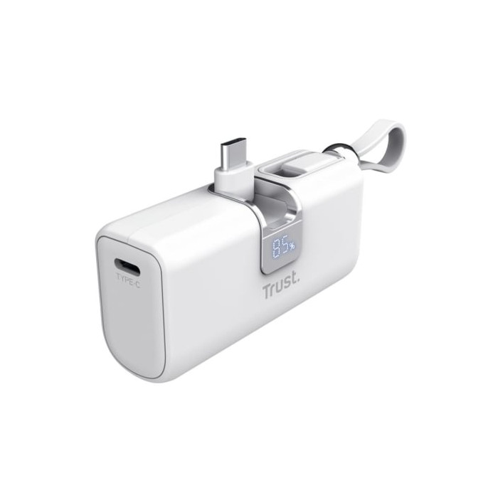 Powerbank 5000mAh Trust Pacto 26105/ 18W/ Blanca | Powerbanks