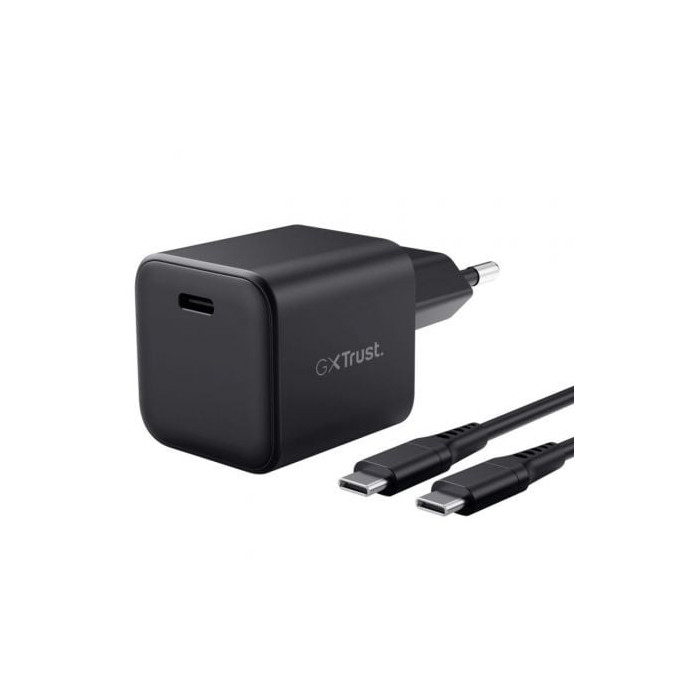 Cargador de Pared GaN Trust Gaming GXT 1258 Switch 2/ 1xUSB Tipo-C/ Incluye Cable USB Tipo-C/ 65W | Cargadores +60W