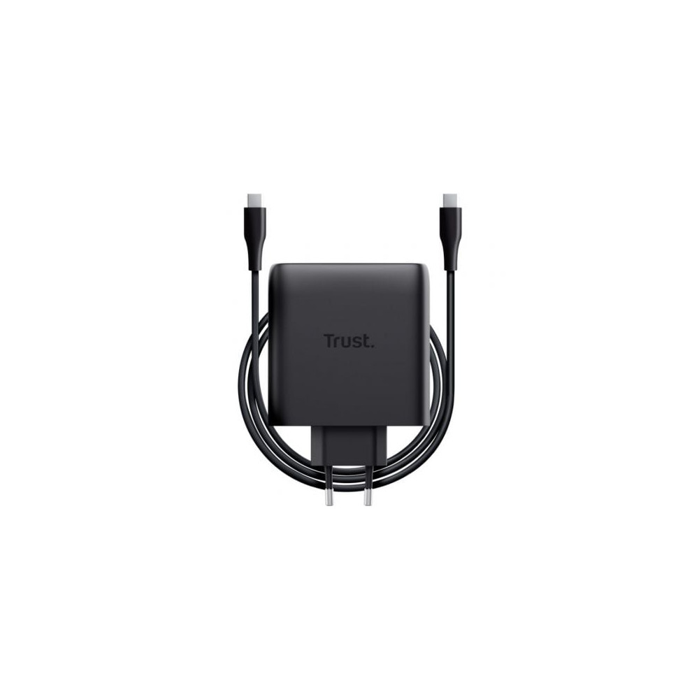 Cargador de Pared GaN Trust Maxo 100W/ 2xUSB Tipo-C/Incluye Cable USB Tipo-C/ 100W | Cargadores +60W