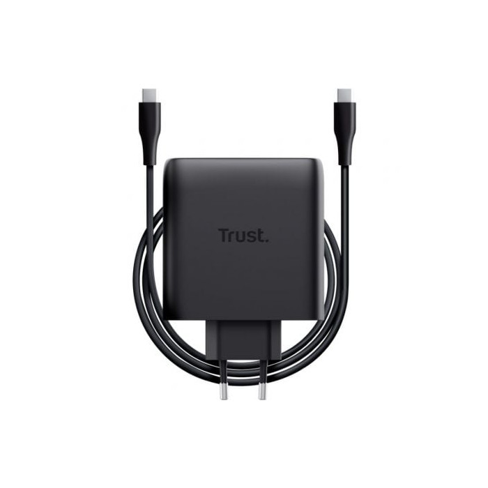 Cargador de Pared GaN Trust Maxo 100W/ 2xUSB Tipo-C/Incluye Cable USB Tipo-C/ 100W | Cargadores +60W