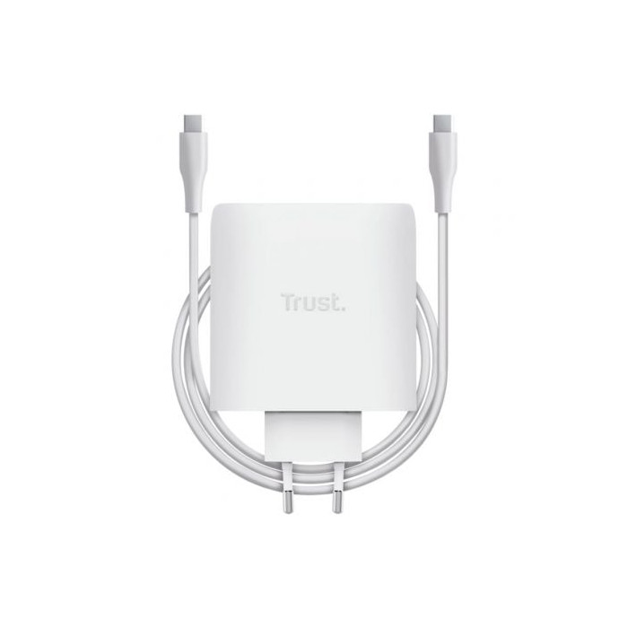 Cargador de Pared GaN Trust Maxo 100W/ 2xUSB Tipo-C/ Incluye Cable USB Tipo-C/ 100W | Cargadores +60W