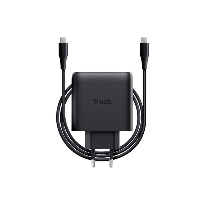 Cargador de Pared GaN Trust Maxo 65W/ 1xUSB Tipo-C/ Incluye Cable USB Tipo-C/ 65W | Cargadores +60W