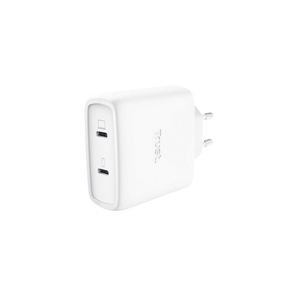 Cargador de Pared GaN Trust Maxo 65W 25526/ 2xUSB Tipo-C/ Incluye Cable USB Tipo-C/ 65W | Cargadores +60W
