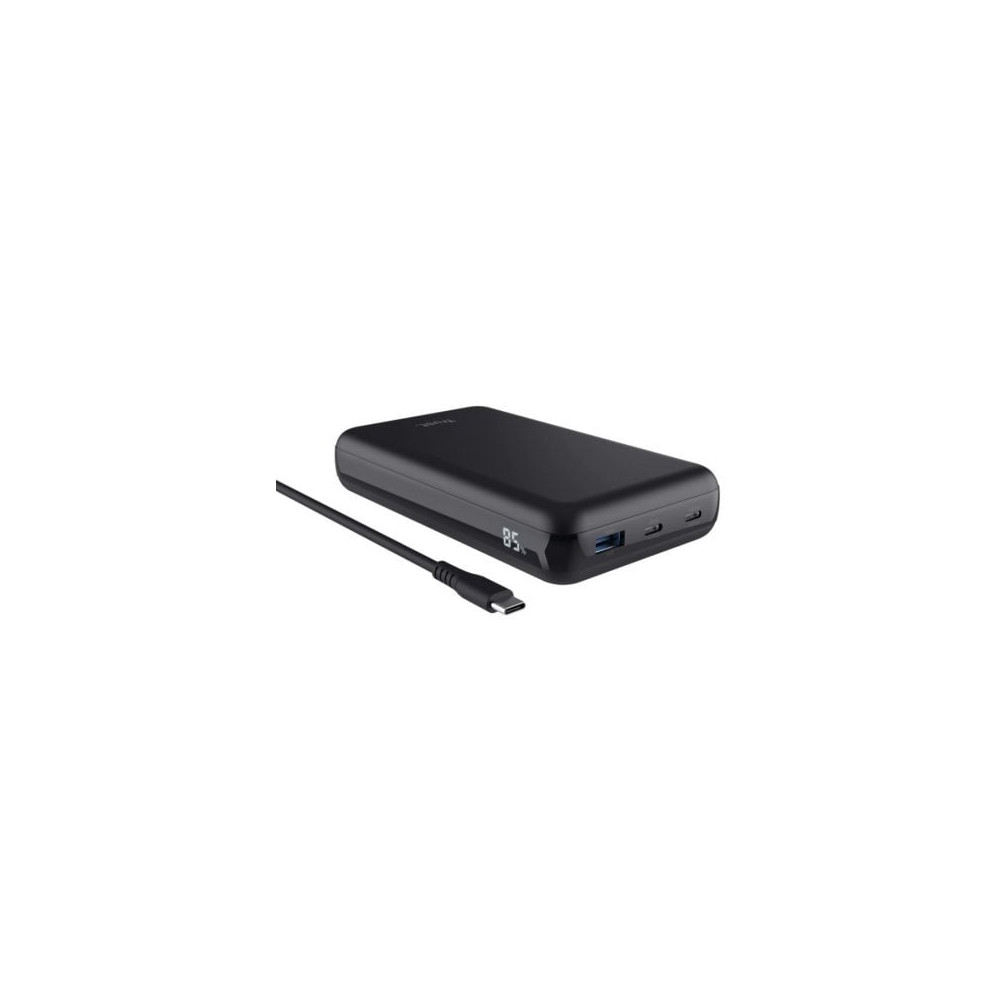 Batería Externa/Powerbank Trust Laro 20000mAh/ 100W/ Negra/ Compatible con Portátiles | Powerbanks
