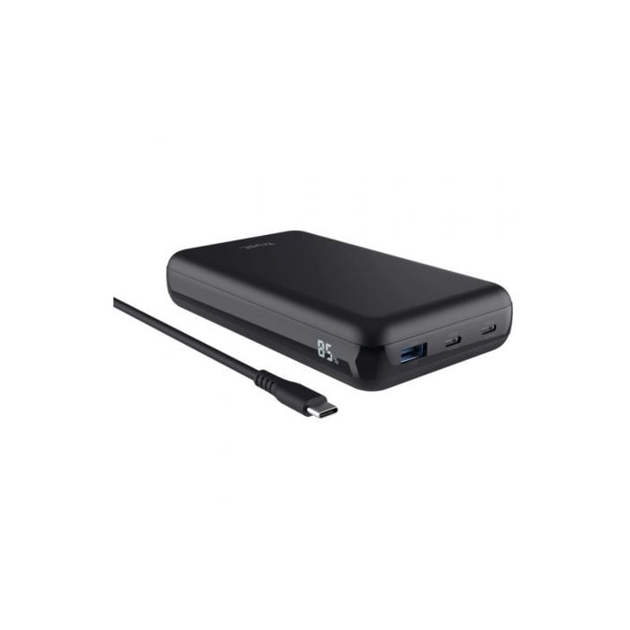 Batería Externa/Powerbank Trust Laro 20000mAh/ 100W/ Negra/ Compatible con Portátiles | Powerbanks