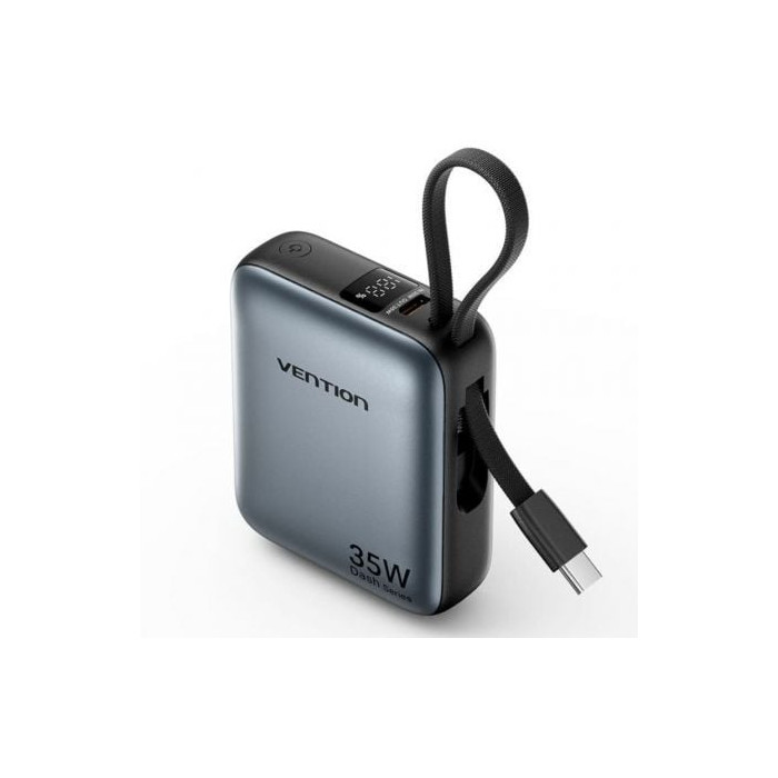 Powerbank 10000mAh Vention FHEH0/ 35W/ Gris/ Incluye Cable USB Tipo-C | Powerbanks