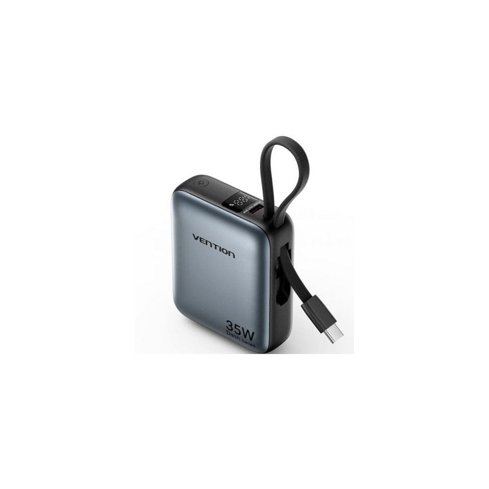 Powerbank 10000mAh Vention FHFH0/ 35W/ Gris/ Incluye Cable USB Tipo-C | Powerbanks