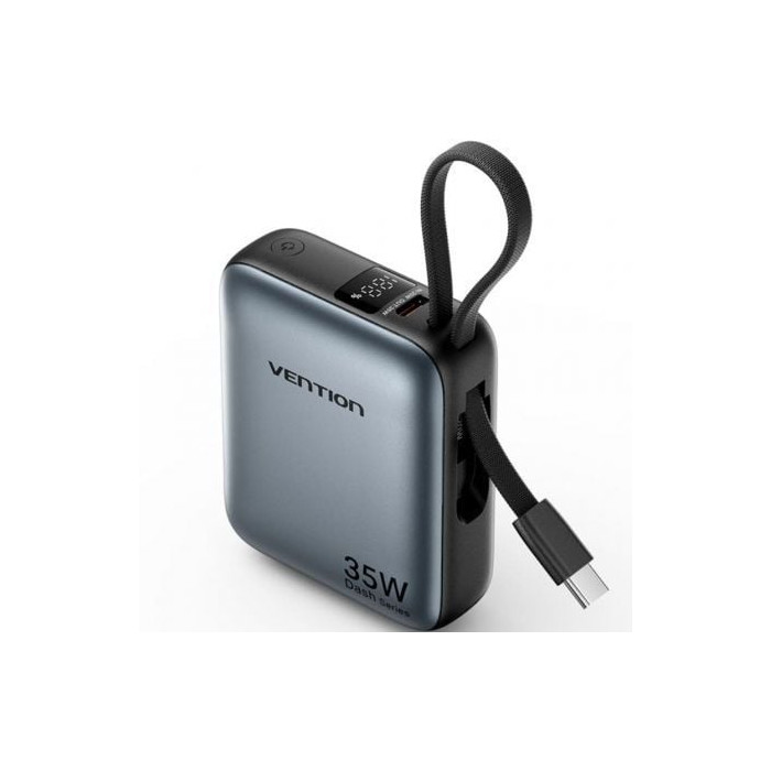Powerbank 10000mAh Vention FHFH0/ 35W/ Gris/ Incluye Cable USB Tipo-C | Powerbanks