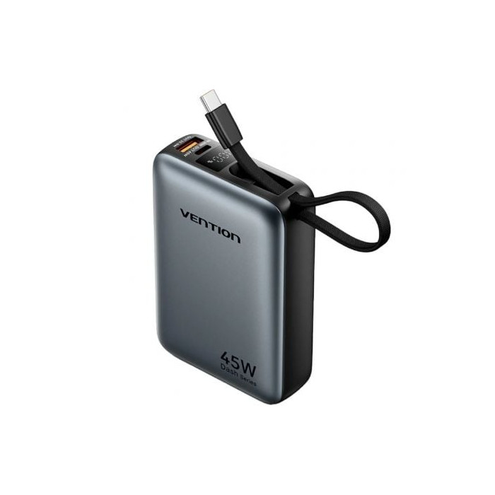 Powerbank 20000mAh Vention FHGH0/ 45W/ Gris/ Incluye Cable USB Tipo-C | Powerbanks