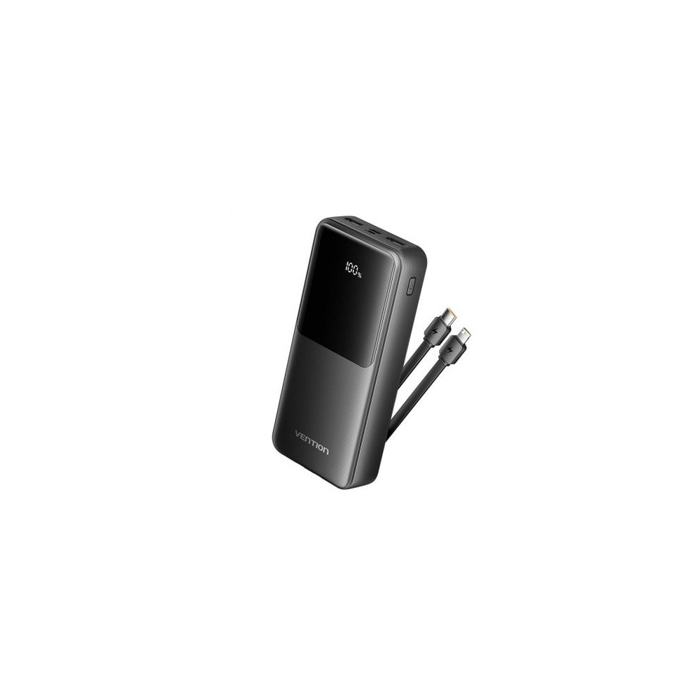 Powerbank 20000mAh Vention FHPB0/ 22.5W/ Negra/ Incluye Cable USB Tipo-C y Lightning | Powerbanks