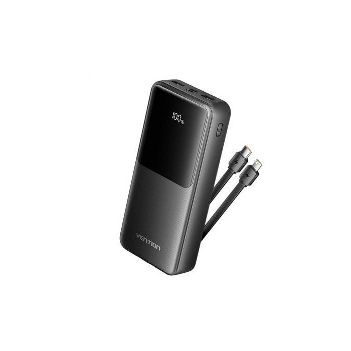 Powerbank 20000mAh Vention FHPB0/ 22.5W/ Negra/ Incluye Cable USB Tipo-C y Lightning | Powerbanks