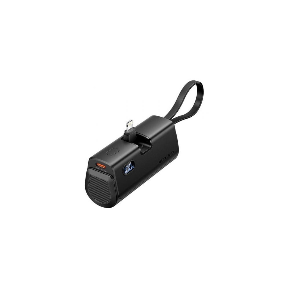 Powerbank 4800mAh Vention FHRB0/ 22.5W/ Negra/ Incluye Cable USB Tipo-C y Lightning | Powerbanks