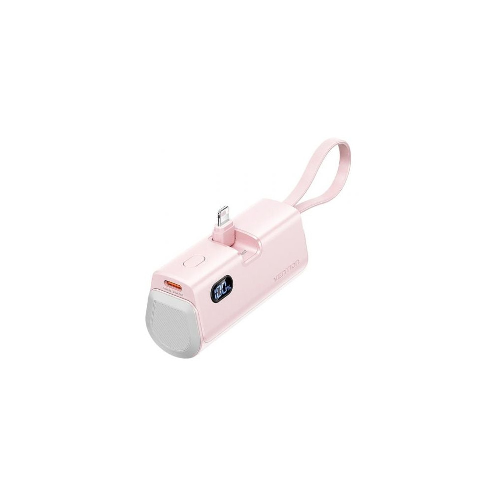 Powerbank 4800mAh Vention FHRP0/ 22.5W/ Rosa/ Incluye Cable USB Tipo-C y Lightning | Powerbanks