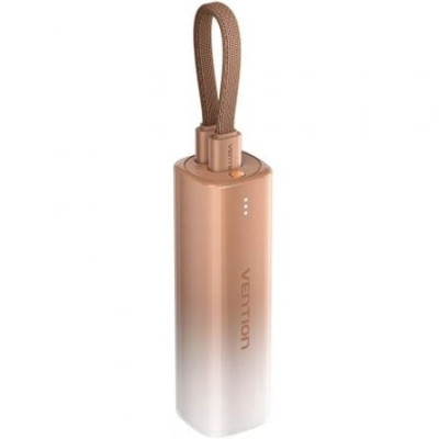 Powerbank 5000mAh Vention FHWJ0/ 20W/ Dorado/ Incluye Cable USB Tipo-C y Lightning | Powerbanks
