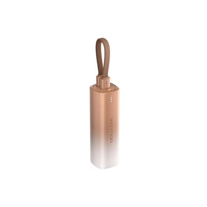 Powerbank 5000mAh Vention FHWJ0/ 20W/ Dorado/ Incluye Cable USB Tipo-C y Lightning | Powerbanks
