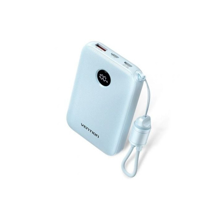 Powerbank 10000mAh Vention FKAL0-C/ 22.5W/ Azul/ Incluye Cable USB Tipo-C | Powerbanks