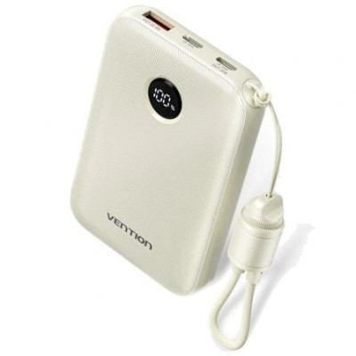 Powerbank 10000mAh Vention FKAN0-C/ 22.5W/ Gris/ Incluye Cable USB Tipo-C | Powerbanks