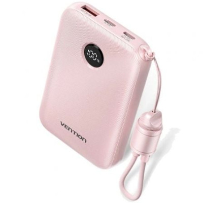 Powerbank 10000mAh Vention FKAP0-C/ 22.5W/ Rosa/ Incluye Cable USB Tipo-C | Powerbanks