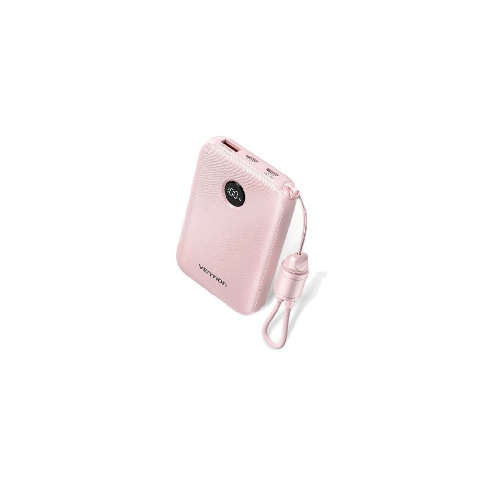 Powerbank 10000mAh Vention FKAP0-C/ 22.5W/ Rosa/ Incluye Cable USB Tipo-C | Powerbanks