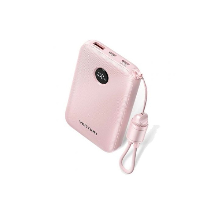 Powerbank 10000mAh Vention FKAP0-C/ 22.5W/ Rosa/ Incluye Cable USB Tipo-C | Powerbanks