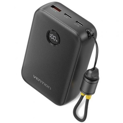 Powerbank 20000mAh Vention FKBB0-C/ 22.5W/ Negra/ Incluye Cable USB Tipo-C | Powerbanks