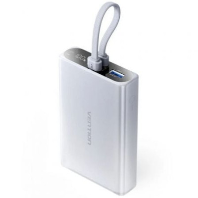 Powerbank 10000mAh Vention FHZM0/ 22.5W/ Gris/ Incluye Cable USB Tipo-C y Lightning | Powerbanks