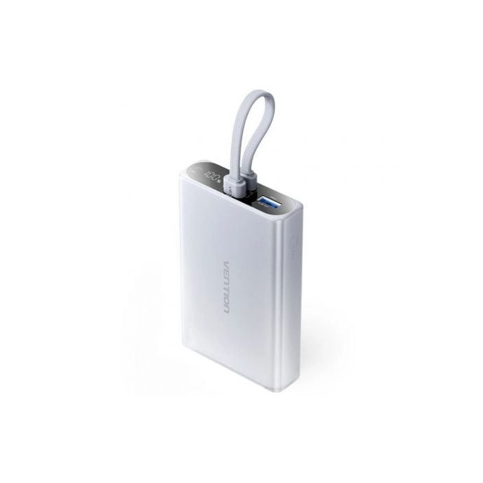 Powerbank 10000mAh Vention FHZM0/ 22.5W/ Gris/ Incluye Cable USB Tipo-C y Lightning | Powerbanks