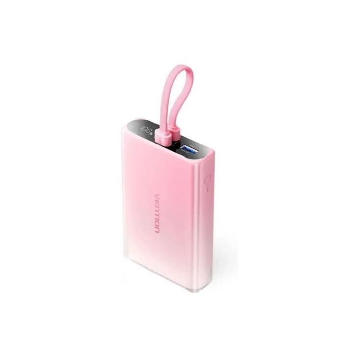 Powerbank 10000mAh Vention FHZP0/ 22.5W/ Rosa/ Incluye Cable USB Tipo-C y Lightning | Powerbanks