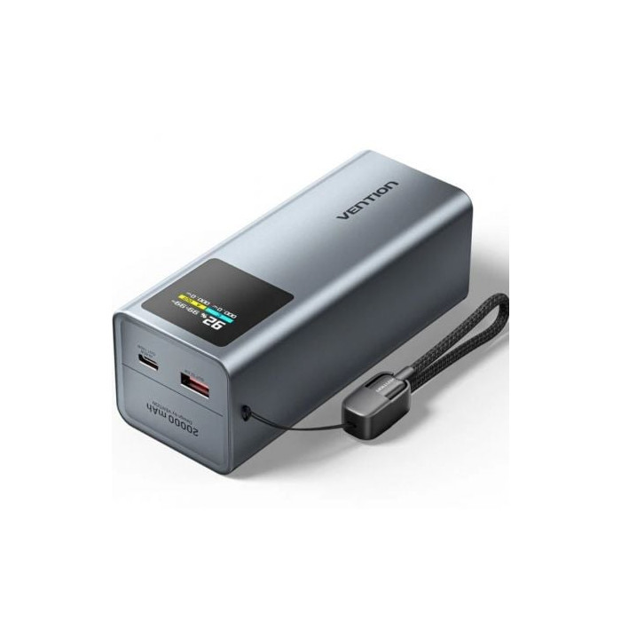 Powerbank 20000mAh Vention FKCH0/ 100W/ Gris/ Incluye Cable USB Tipo-C | Powerbanks