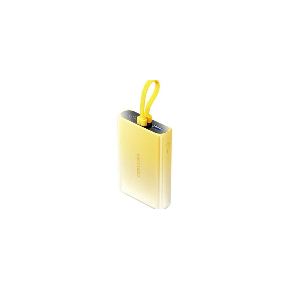 Powerbank 10000mAh Vention FHZY0/ 22.5W/ Amarillo/ Incluye Cable USB Tipo-C y Lightning | Powerbanks
